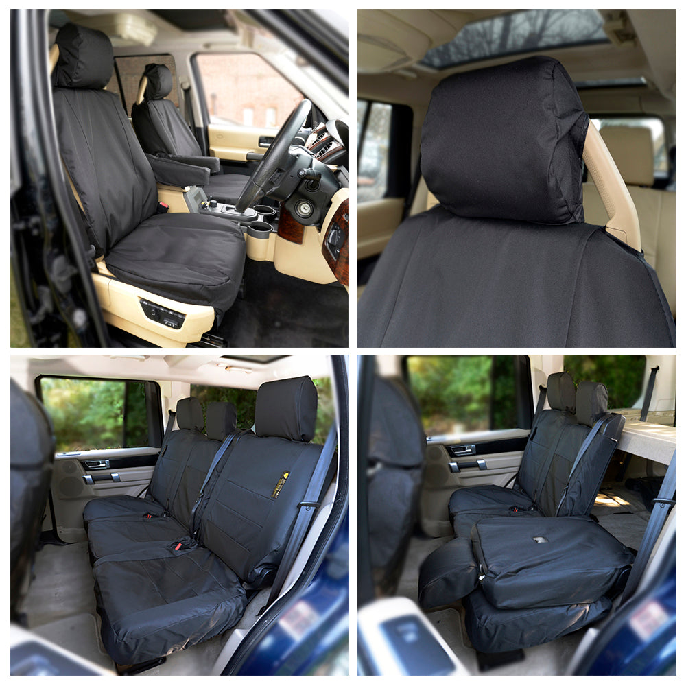 Fits Land Rover Discovery 3 Front & Rear Seat Covers Tailored (2004-2009) - Black