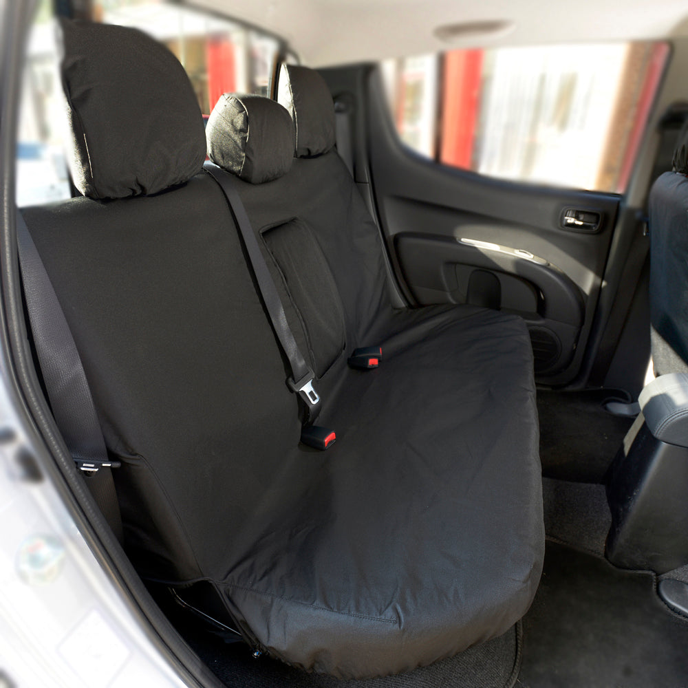 Mitsubishi L200 Trojan Double Cab (2015 Onwards) Tailored Front & Rear Seat Covers - Black
