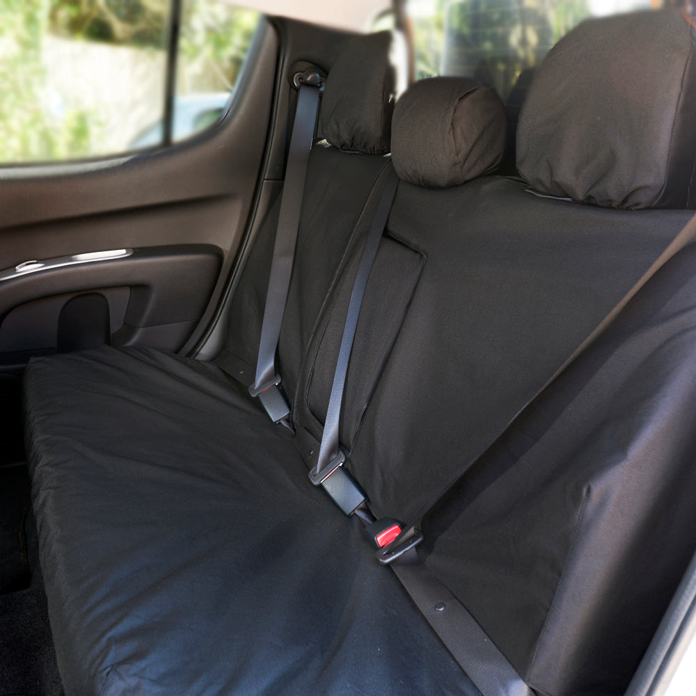 Fiat Fullback Double Cab (2015 Onwards) Tailored Rear Seat Covers - Black