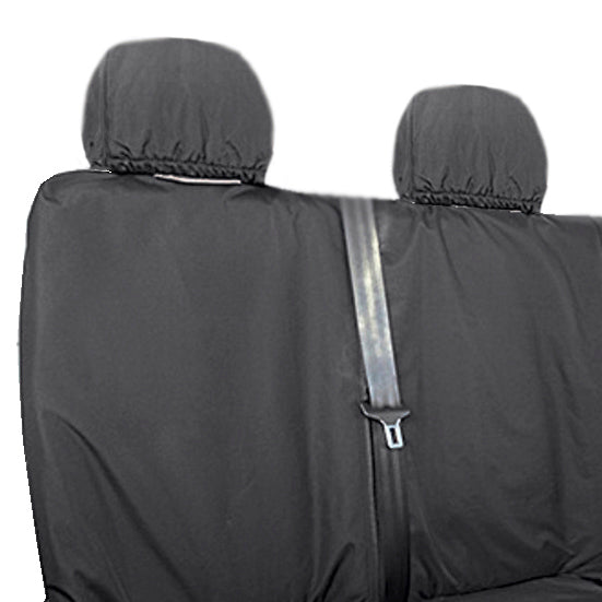 Nissan NV400 (2010-2021) Tailored Front & Rear Seat Covers (NO Split passenger seat base WITH folding middle seat) - Black