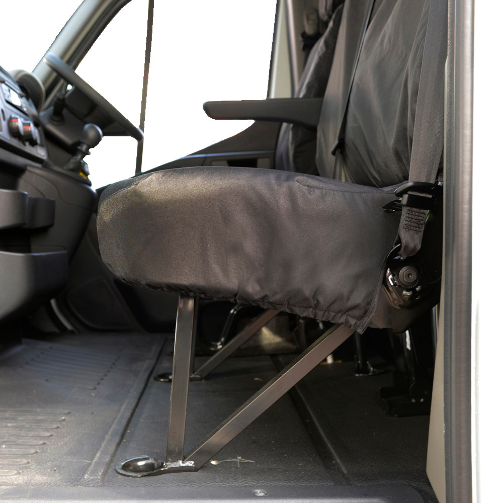 Nissan NV400 (2010-2021) Tailored Front & Rear Seat Covers (NO Split passenger seat base WITH folding middle seat) - Black