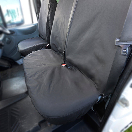 Ford Transit Van MK6 (2000-2006) Tailored Front Seat Covers (NO Split Passenger Seat) - Black