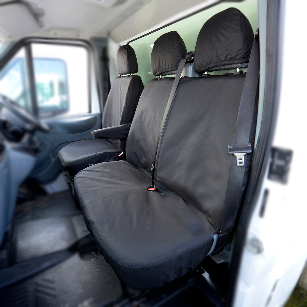 Ford Transit Van MK6 (2000-2006) Tailored Front Seat Covers (NO Split Passenger Seat) - Black