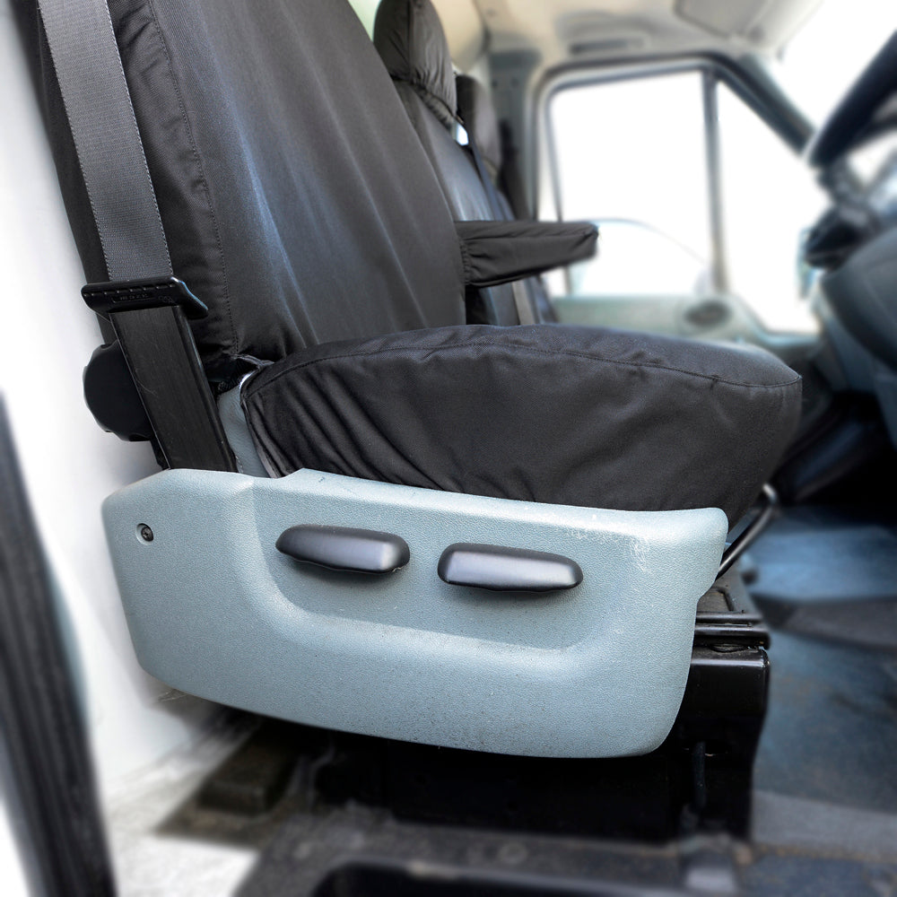 Ford Transit Van MK6 (2000-2006) Tailored Front Seat Covers (NO Split Passenger Seat) - Black