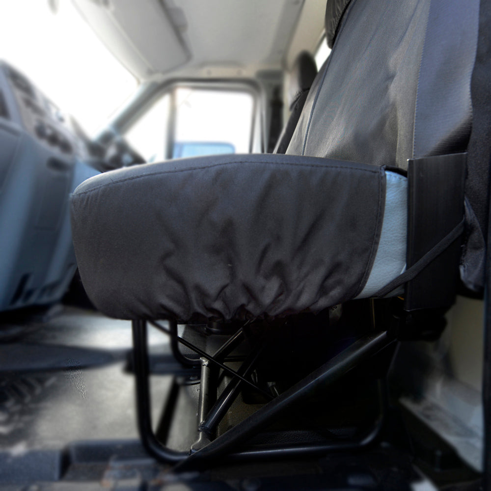 Ford Transit Van MK6 (2000-2006) Tailored Front Seat Covers (NO Split Passenger Seat) - Black