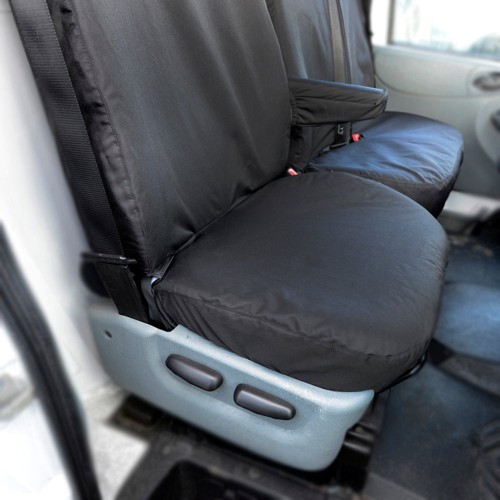 Ford Transit Van MK6 (2000-2006) Tailored Front Seat Covers (NO Split Passenger Seat) - Black