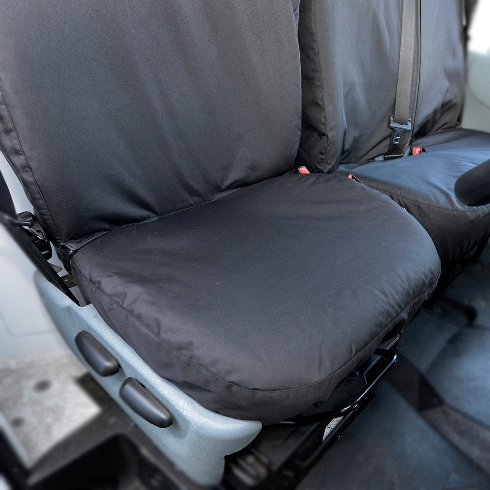 Ford Transit Van MK6 (2000-2006) Tailored Front Seat Covers (NO Split Passenger Seat) - Black