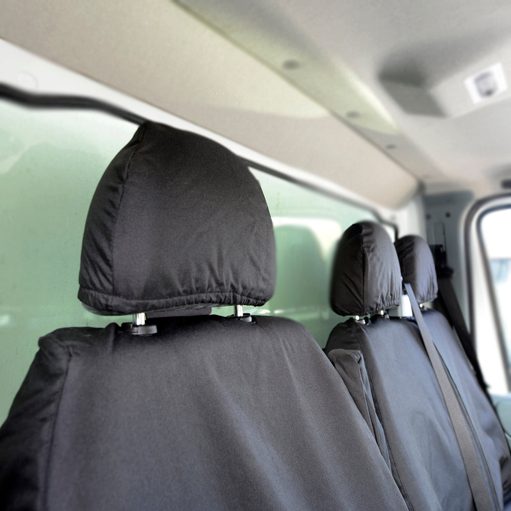 Ford Transit Van MK6 (2000-2006) Tailored Front Seat Covers (NO Split Passenger Seat) - Black