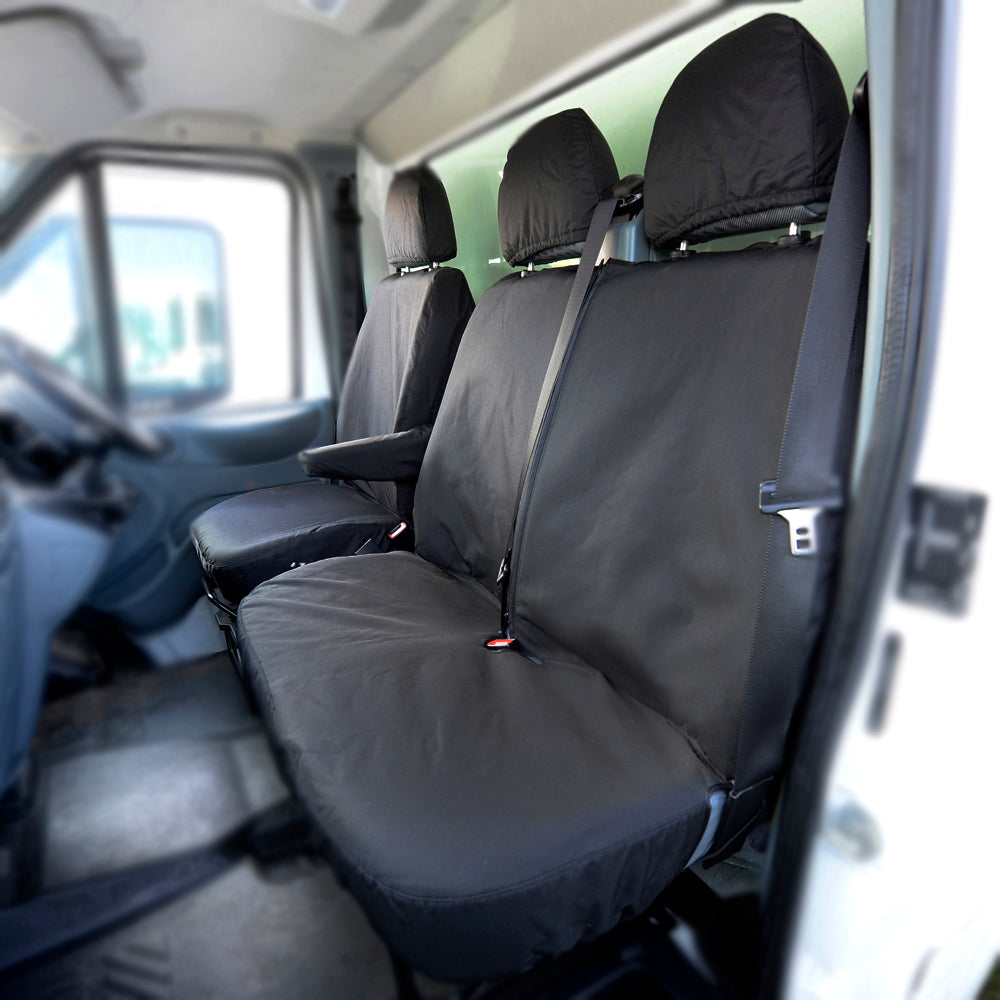 Ford Transit Van MK6 (2000-2006) Tailored Front Seat Covers (NO Split Passenger Seat) - Black