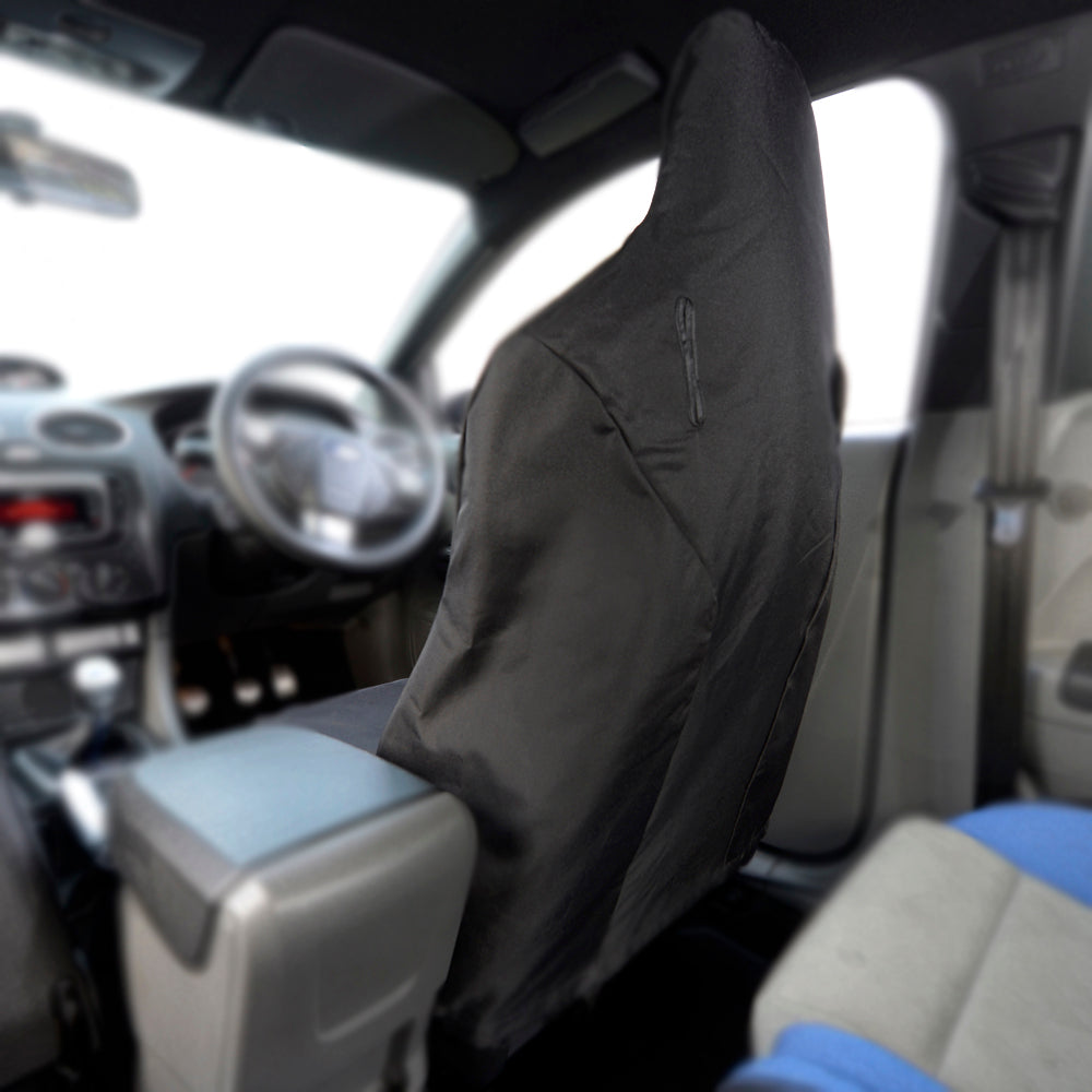 Ford Focus RS MK2 MK3 (2011 Onwards) Tailored Front Recaro Seat Covers (x2) - Black