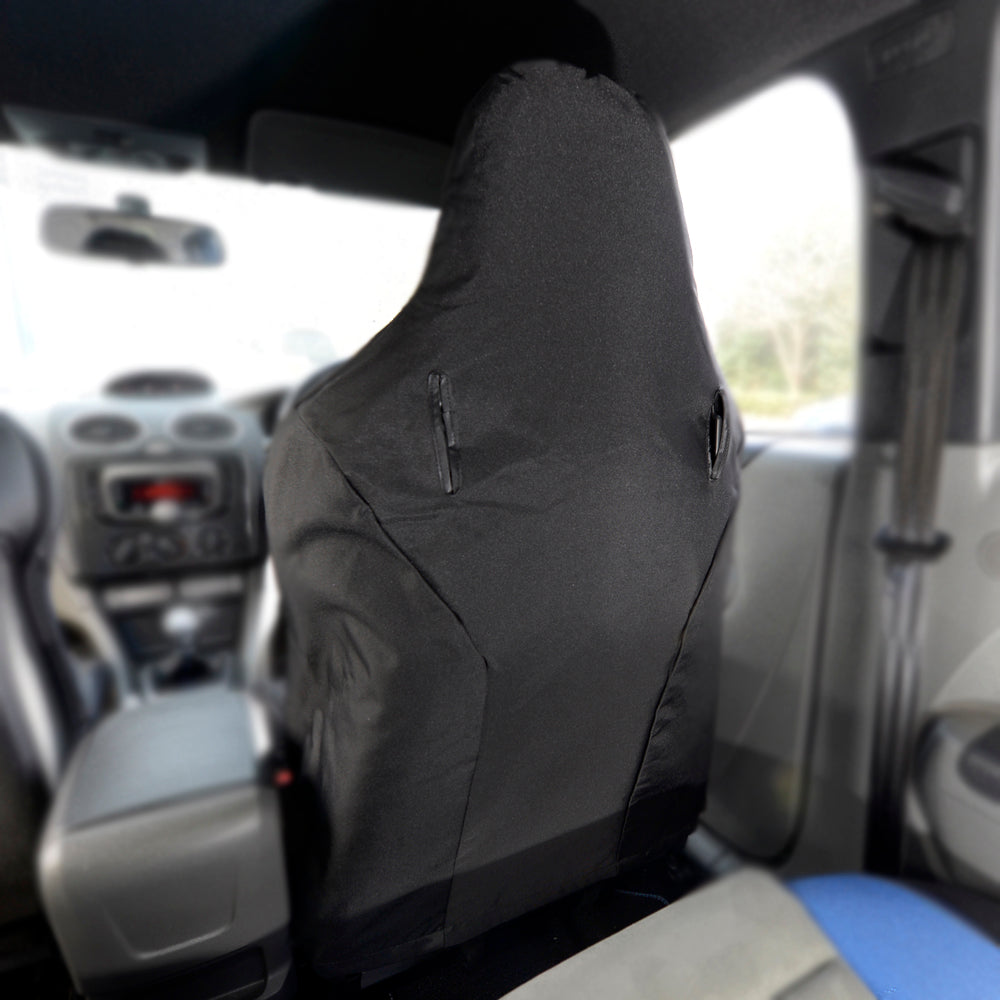 Ford Focus RS MK2 MK3 (2011 Onwards) Tailored Front Recaro Seat Covers (x2) - Black