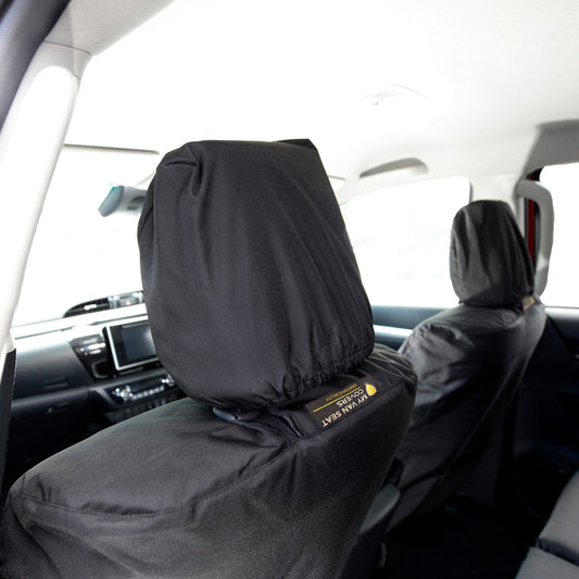 Toyota Hilux Icon & Invincible (2016 Onwards) Tailored Front Seat Covers - Black