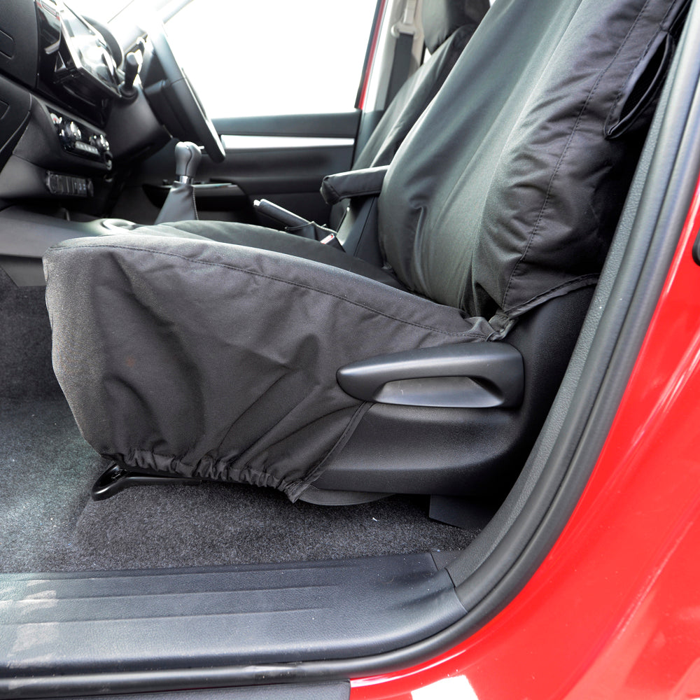 Toyota Hilux Active (2016 Onwards) Tailored Front Seat Covers - Black