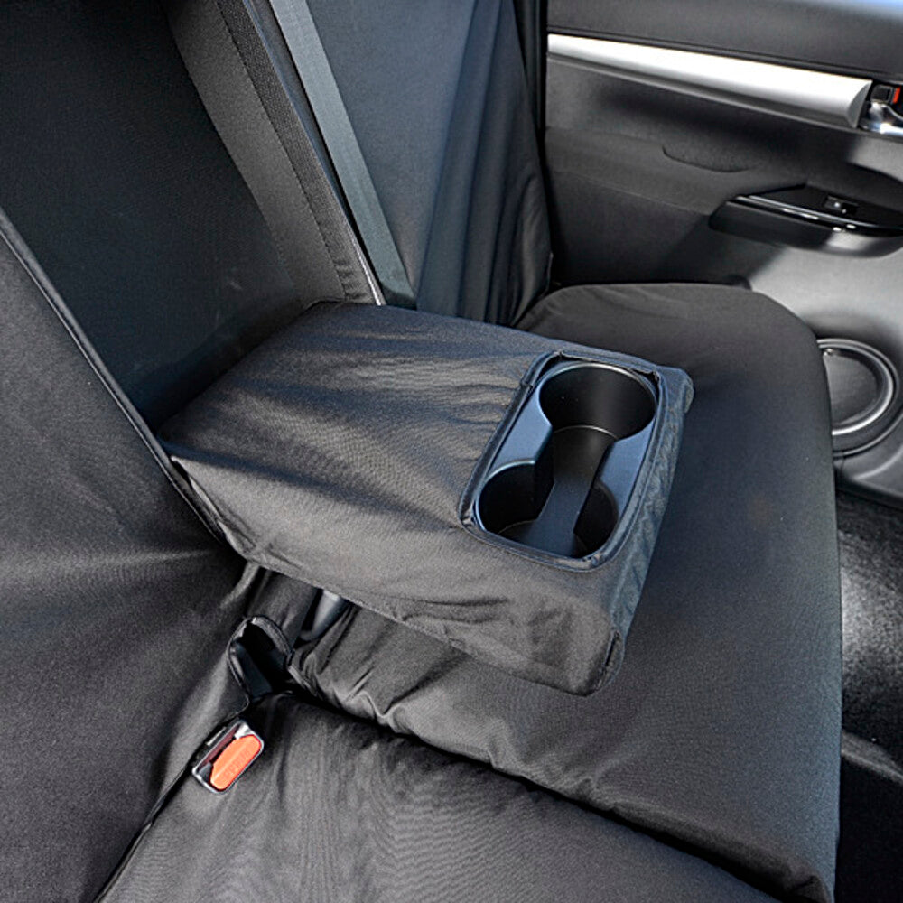 Toyota Hilux Icon & Invincible (2016 Onwards) Tailored Front & Rear Seat Covers - Black