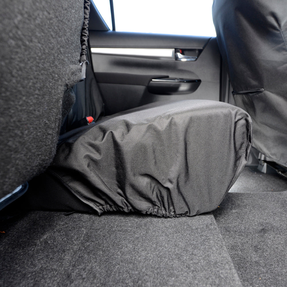 Toyota Hilux Icon & Invincible (2016 Onwards) Tailored Rear Seat Covers - Black