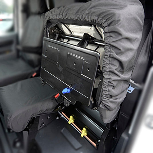 Toyota Proace (2016 Onwards) Tailored Front Seat Covers (WITH Split Passenger Seat) - Black