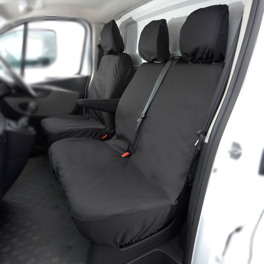 Nissan NV300 Standard Van (2016-2022) Tailored Front Seat Covers (NO Split Passenger Seat) - Black