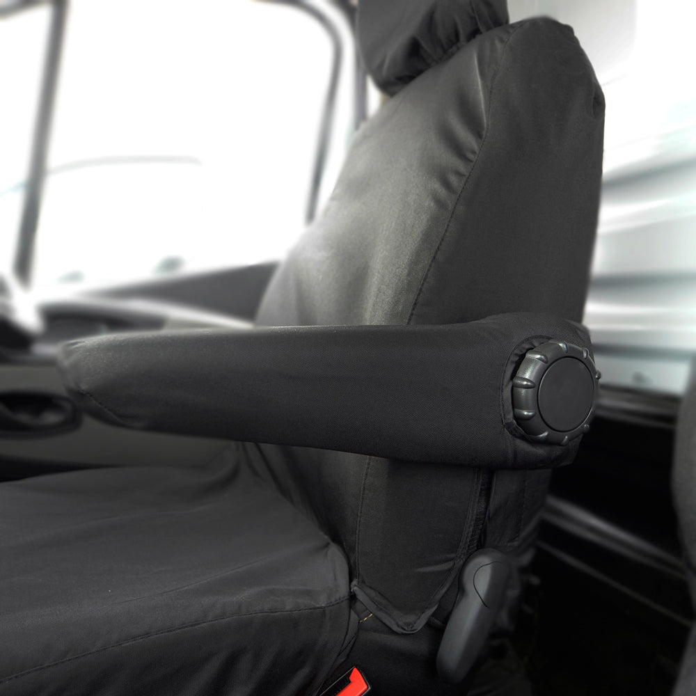 Nissan NV300 Standard Van (2016-2022) Tailored Front Seat Covers (NO Split Passenger Seat) - Black