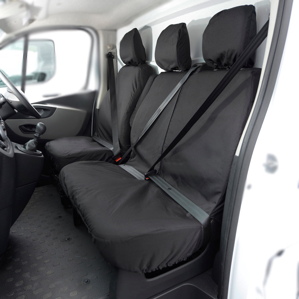 Nissan NV300 Standard Van (2016-2022) Tailored Front Seat Covers (NO Split Passenger Seat) - Black