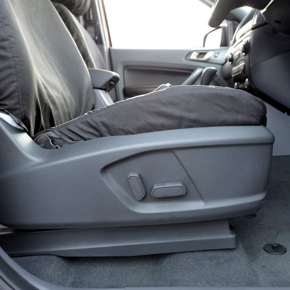 Ford Ranger T8 Wildtrak (2018 Onwards) Tailored Front Seat Covers - Black