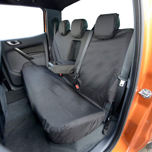 Ford Ranger T8 Wildtrak (2018 Onwards) Tailored Rear Seat Covers - Black