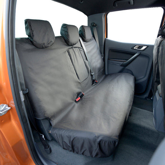 Ford Ranger T8 Wildtrak (2018 Onwards) Tailored Rear Seat Covers - Black
