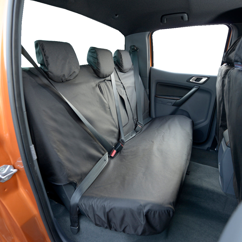 Ford Ranger T6 Wildtrak (2016 Onwards) Tailored Rear Seat Covers - Black