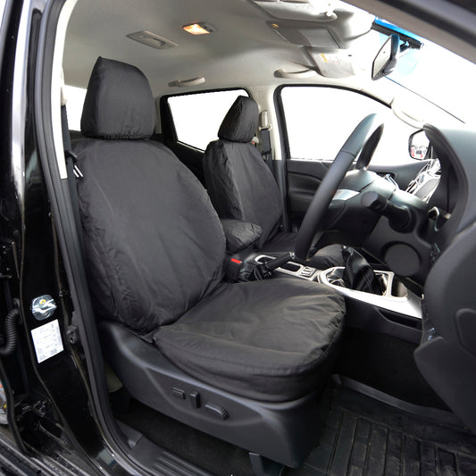 Nissan Navara NP300 (2016 Onwards) Tailored Front & Rear Seat Covers - Black