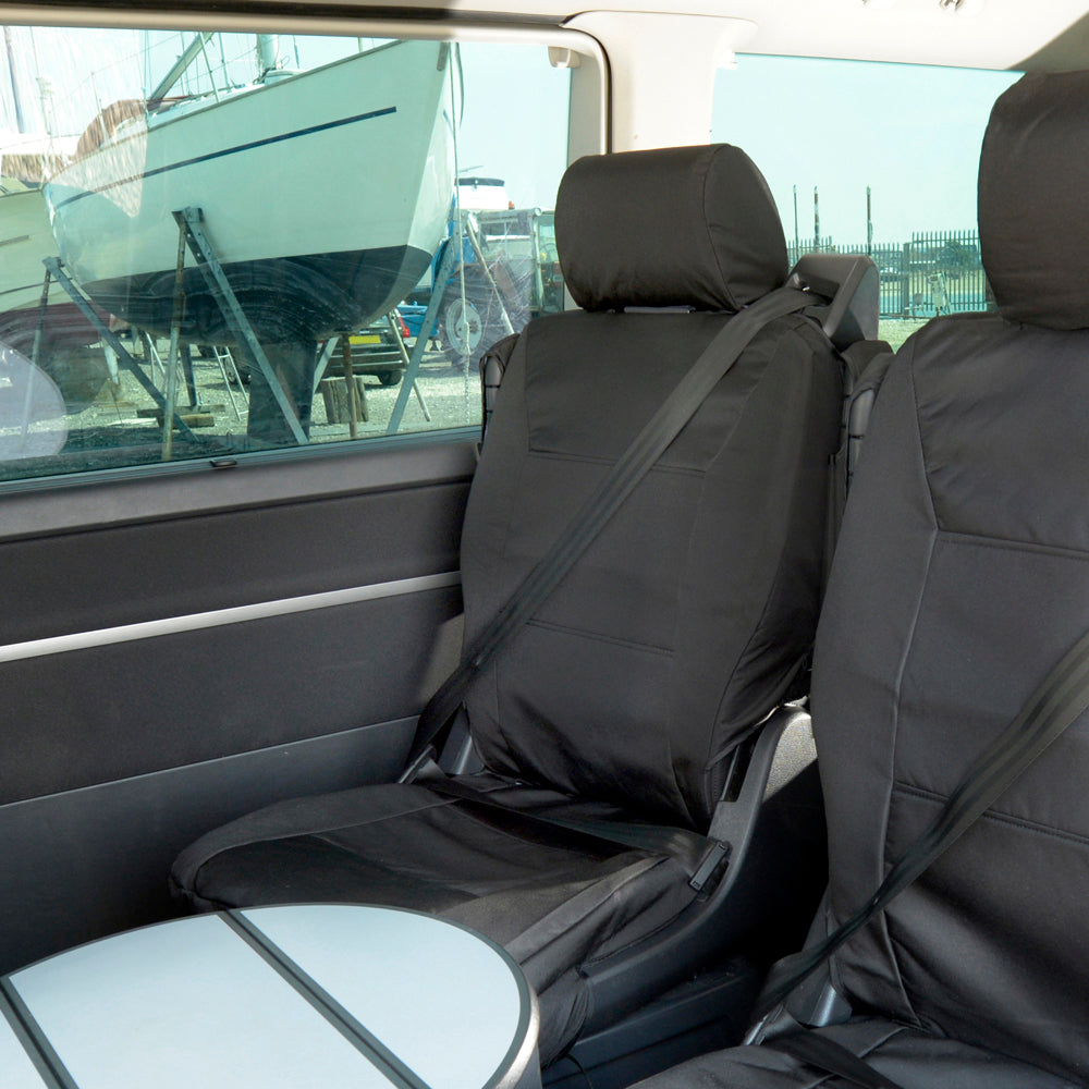 VW T6 Caravelle (2003-2015) Tailored 2nd Row Seat Covers (Both Seats) - Black