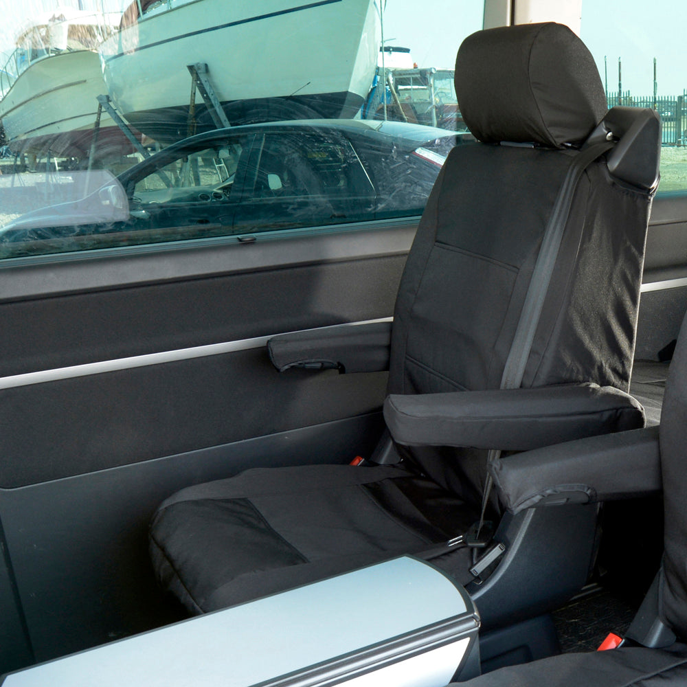 VW T5 Caravelle (2003-2015) Tailored 2nd Row Seat Covers (Both Seats) - Black