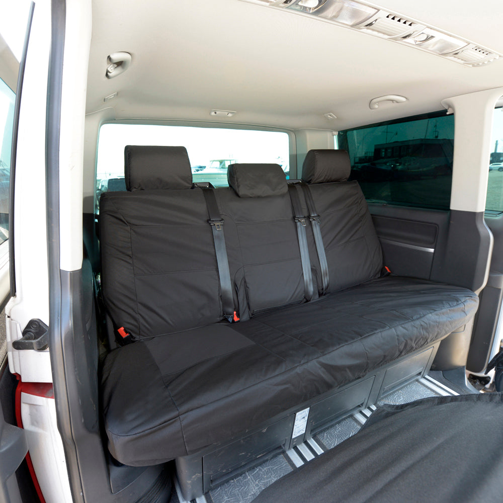 VW T6 Caravelle (2015 Onwards) Tailored 3rd Row Bench Seat Cover - Black