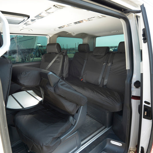 VW T6 Caravelle (2015 Onwards) Tailored 3rd Row Bench Seat Cover - Black