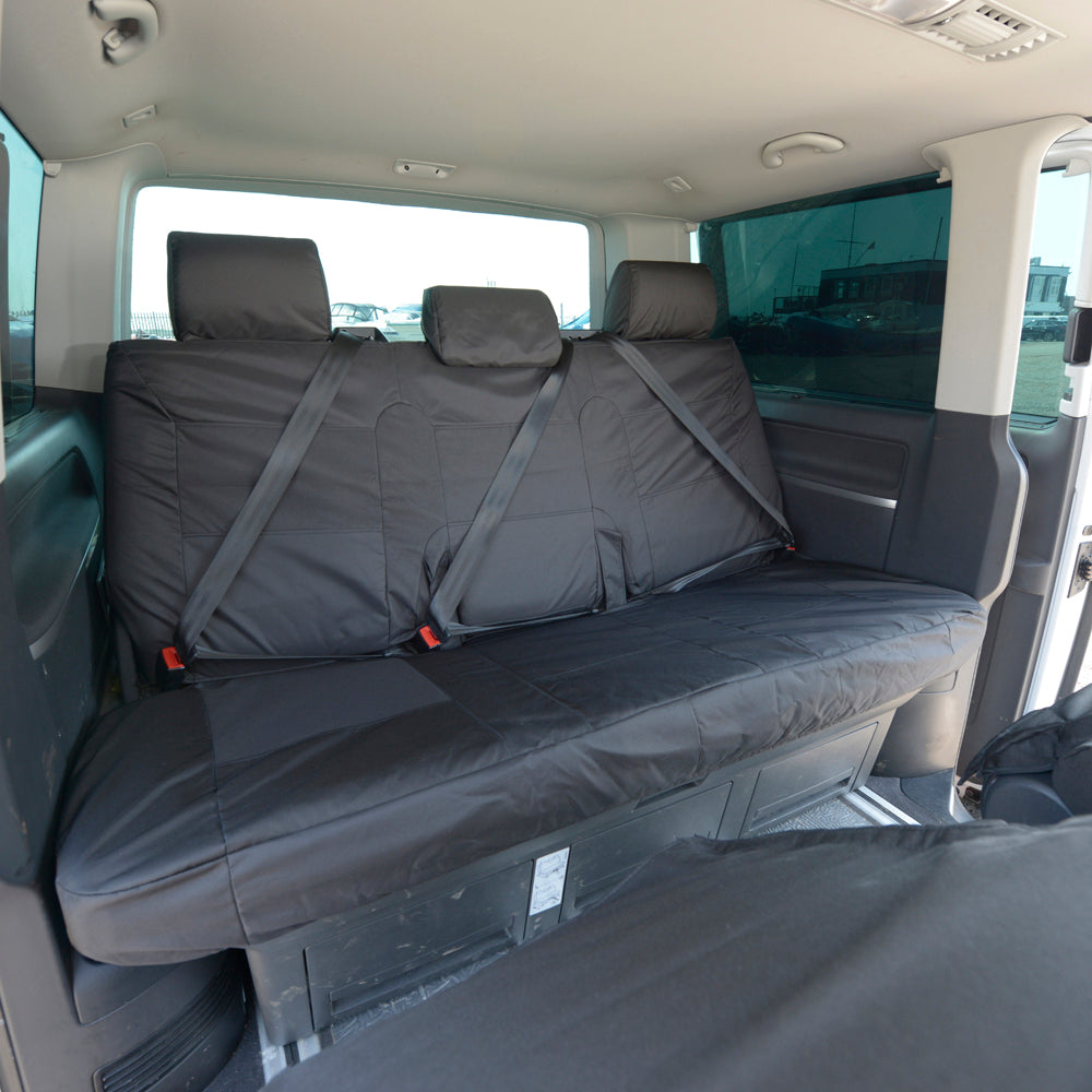 VW T6 Caravelle (2015 Onwards) Tailored 3rd Row Bench Seat Cover - Black