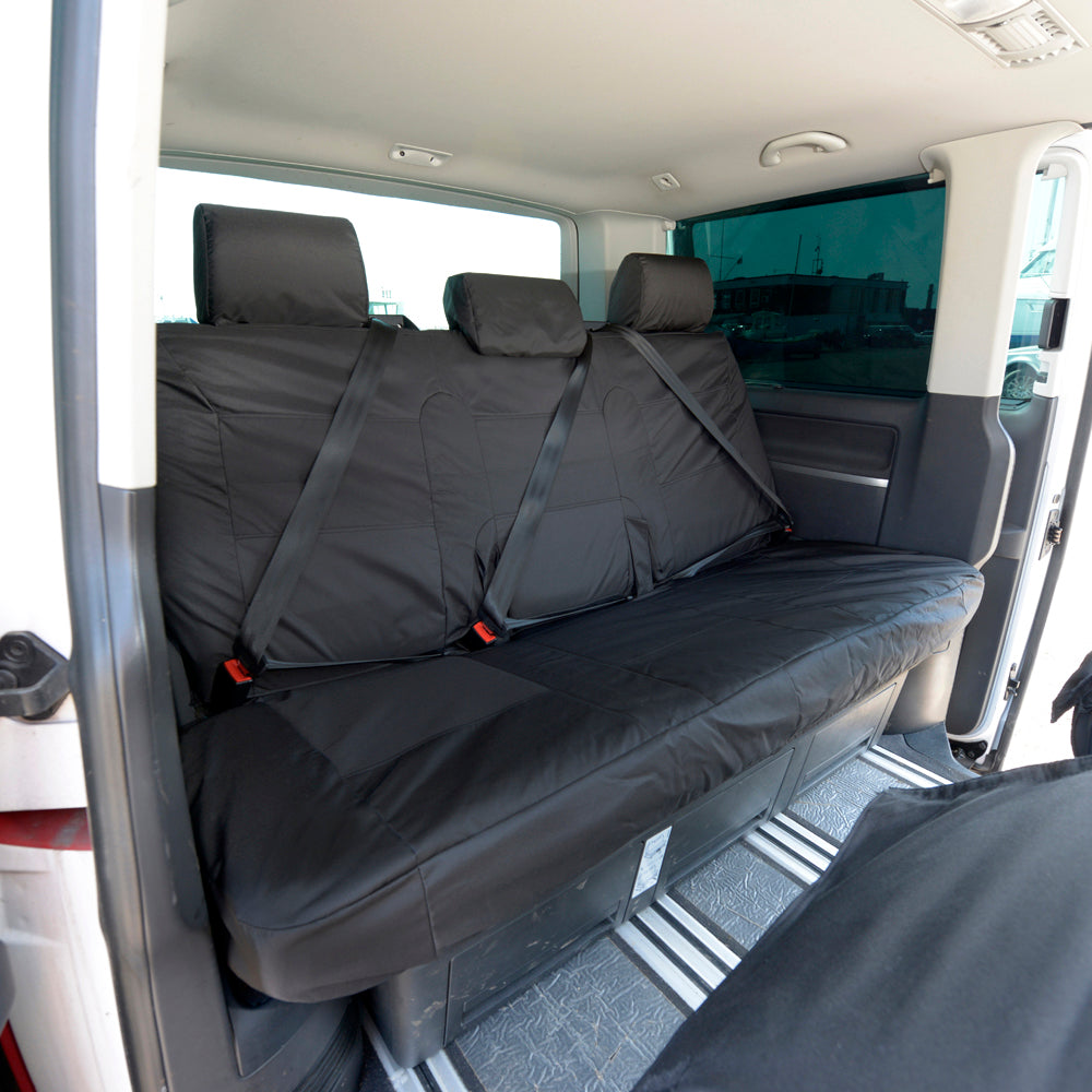 VW T6 Caravelle (2015 Onwards) Tailored 3rd Row Bench Seat Cover - Black