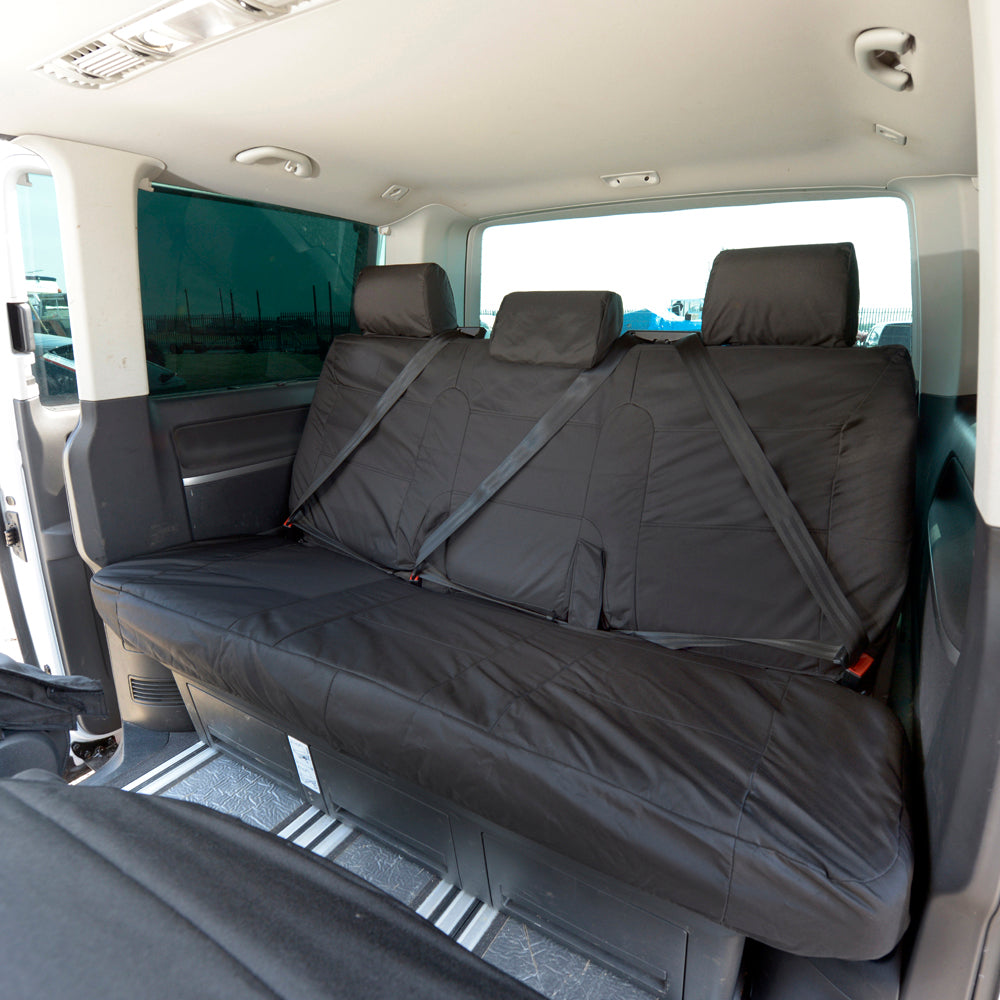 VW T6 Caravelle (2015 Onwards) Tailored 3rd Row Bench Seat Cover - Black