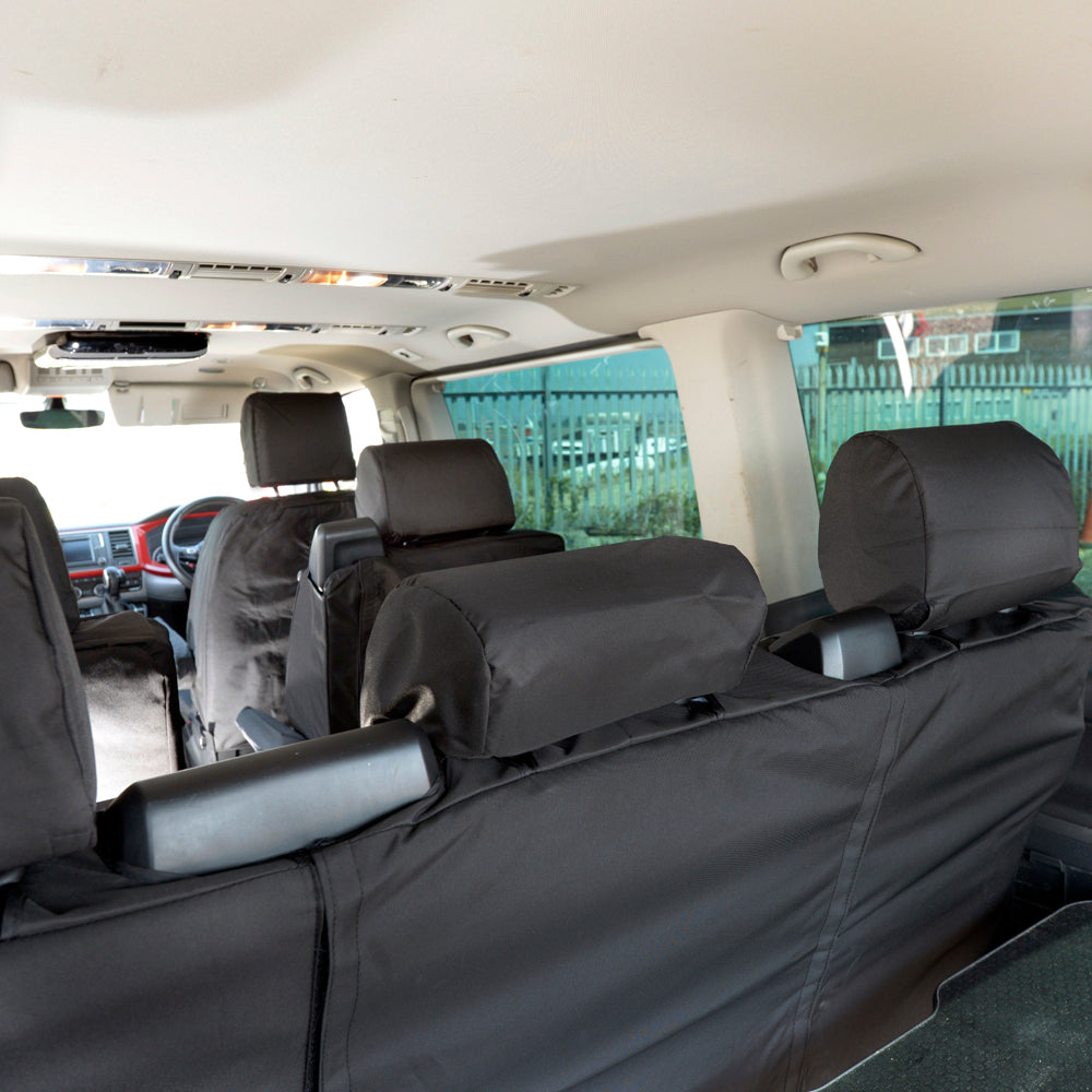 VW T6 Caravelle (2015 Onwards) Tailored 3rd Row Bench Seat Cover - Black
