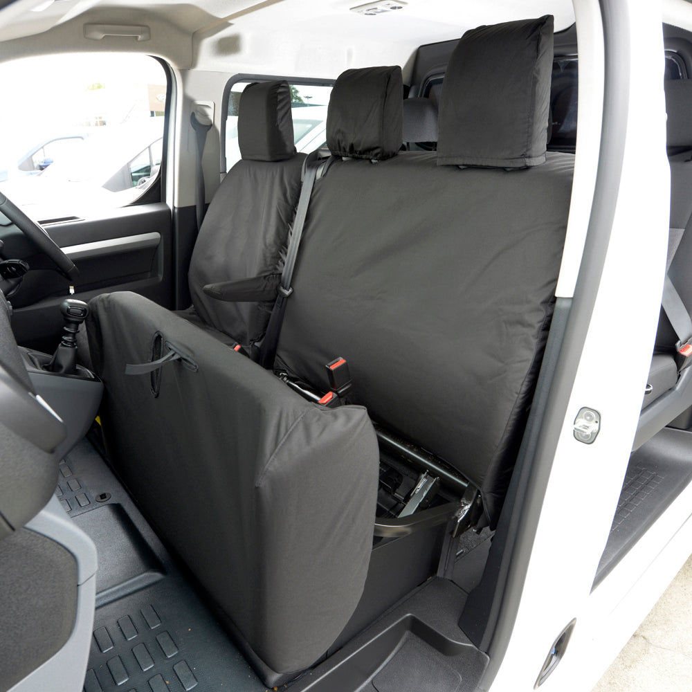 Peugeot Expert Traveller (2016 Onwards) Tailored Front Seat Covers (NO Split Passenger Seat) - Black