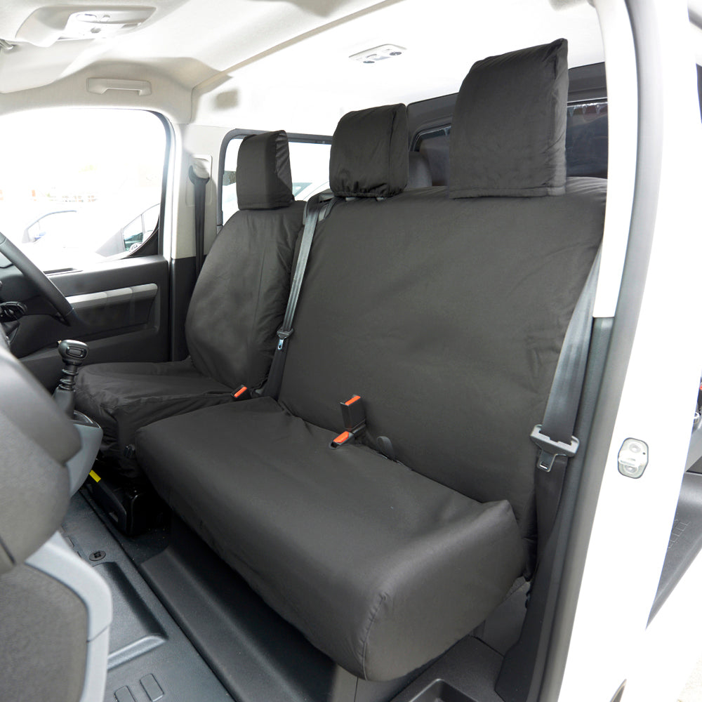 Vauxhall Vivaro (2019 Onwards) Tailored Front Seat Covers (NO Split Passenger Seat) - Black