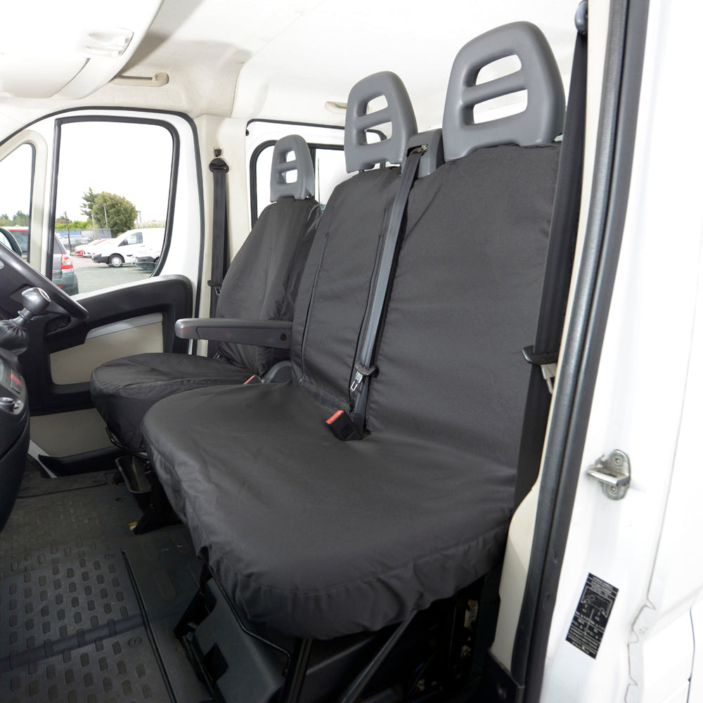 Peugeot Boxer (2006 Onwards) Tailored Front Seat Covers (NO Split Passenger Seat) - Black
