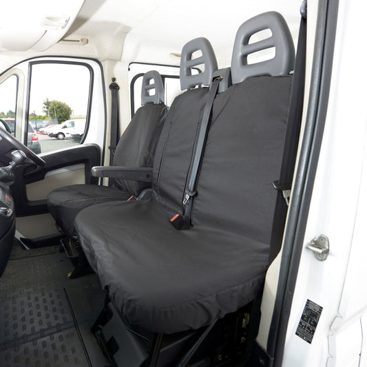 Fiat Ducato (2006 Onwards) Tailored Front Seat Covers (NO Split Passenger Seat) - Black