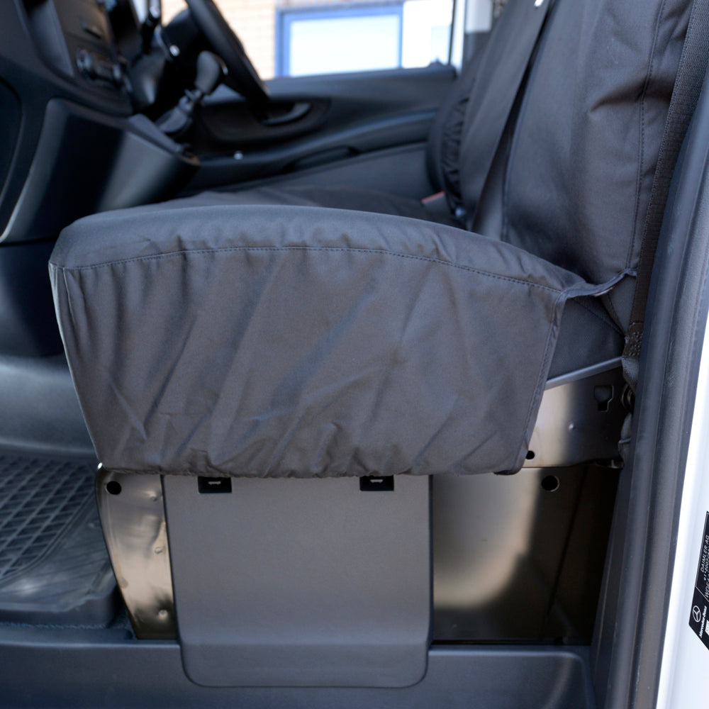 Mercedes V Class (2014 Onwards) Tailored Front Seat Covers (Single/Double NO Split Passenger Seat) - Black