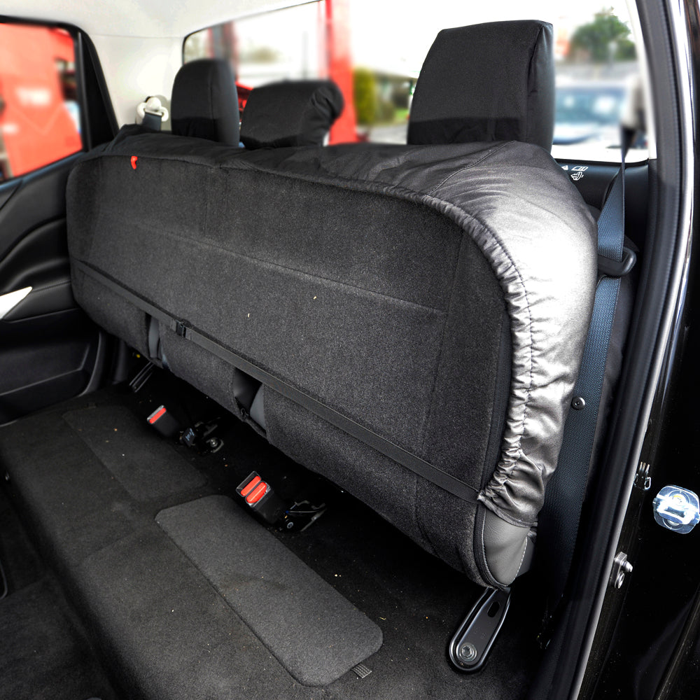 Mercedes Benz X Class (2017 Onwards) Tailored Rear Seat Covers - Black