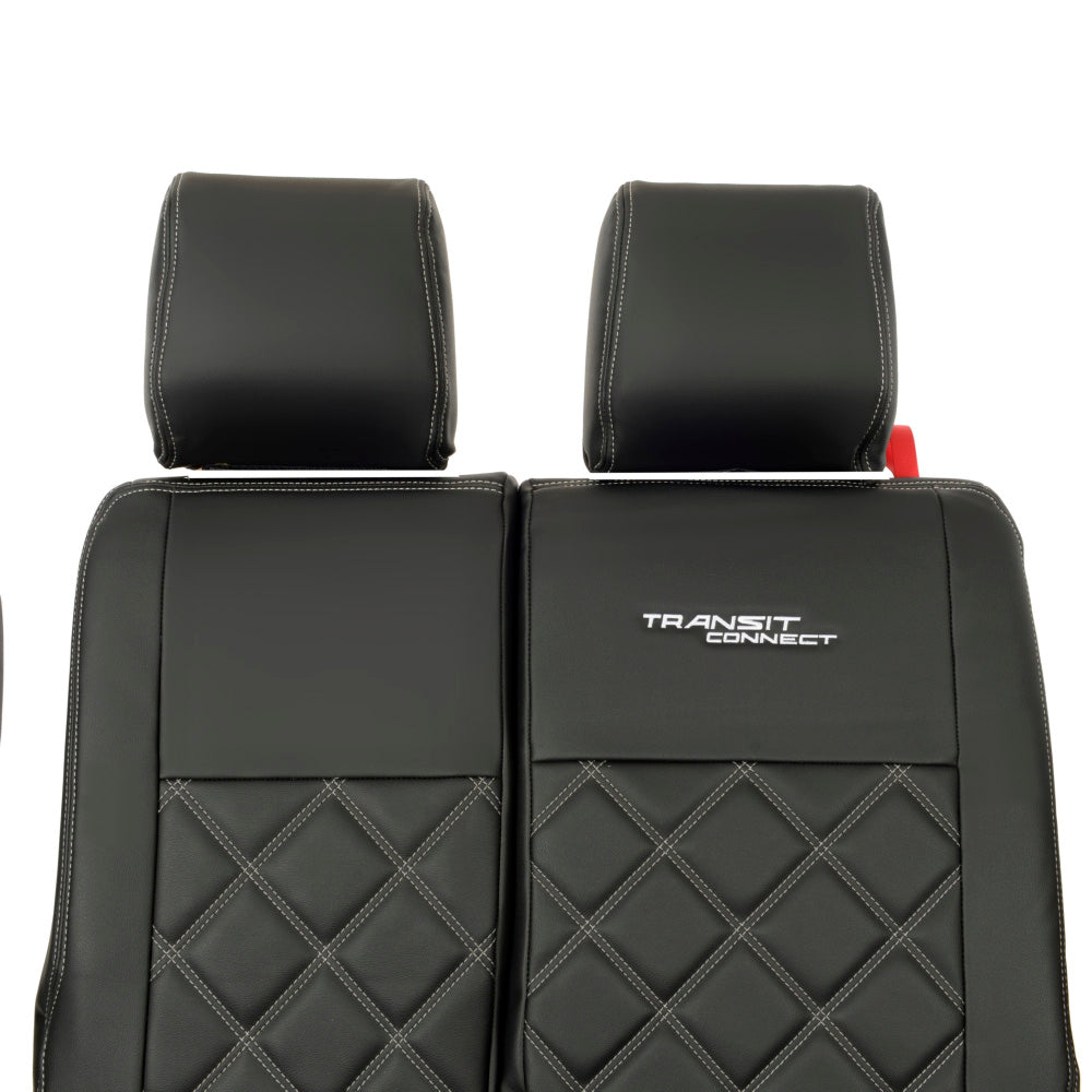 Ford Transit Connect Leatherette Front Seat Covers with 'Transit Connect' Embroidery (2014 Onwards)