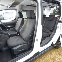 Ford Transit Tourneo Connect (2018 Onwards) Tailored Front & Rear Seat Covers (Single/Single NO Armrests) - Black