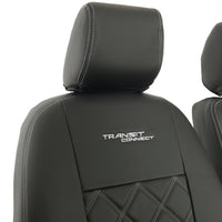 Ford Transit Connect Leatherette Front Seat Covers with 'Transit Connect' Embroidery (2014 Onwards)