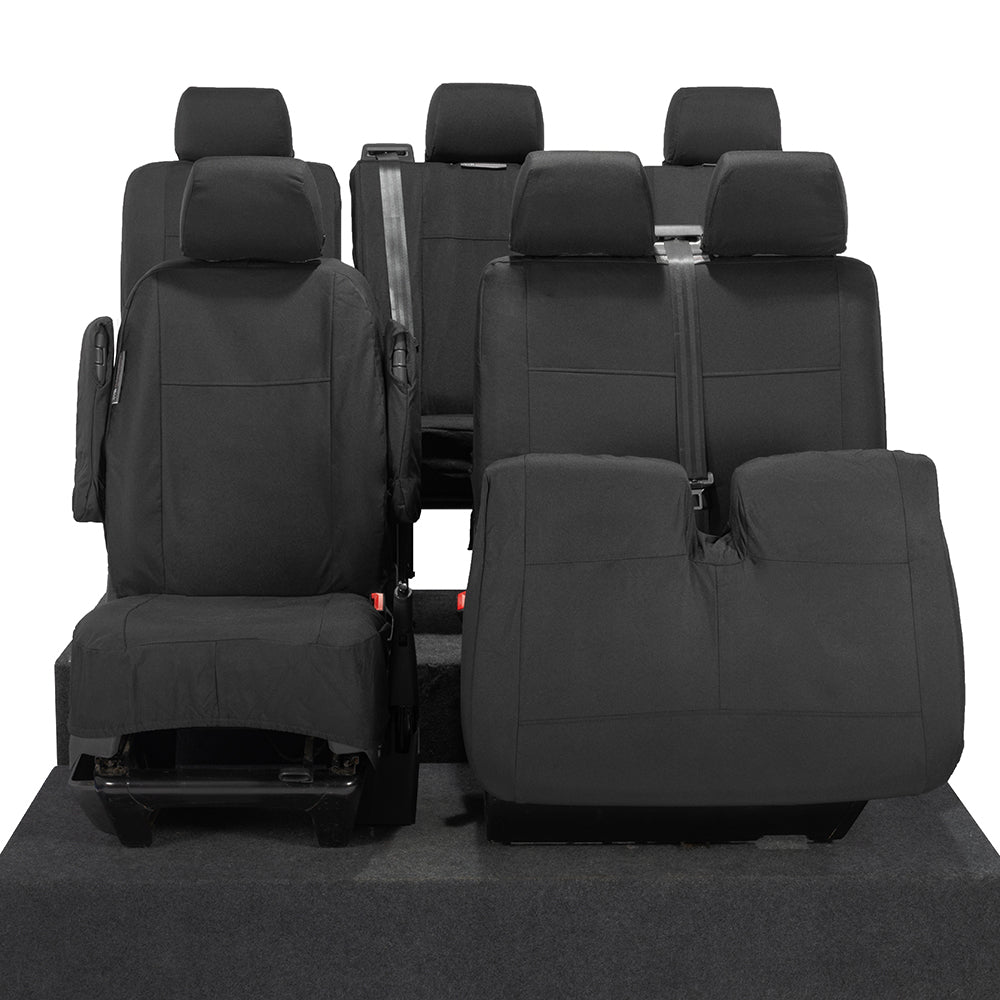 VW T6 Transporter Tailored Front & Rear Seat Covers (6 Seater, Armrests) 2003-2015