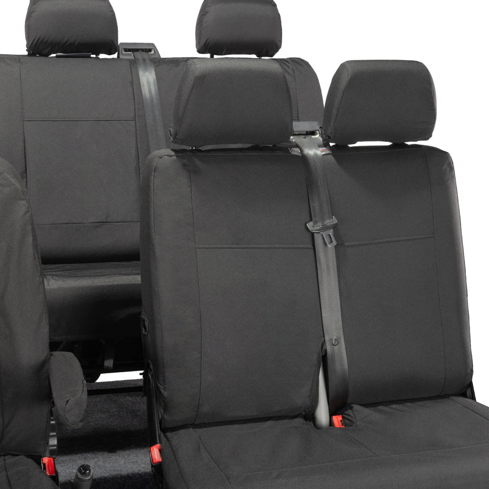 VW T5 Transporter Tailored Front & Rear Seat Covers (6 Seater, Bench, Armrests) 2003-2015