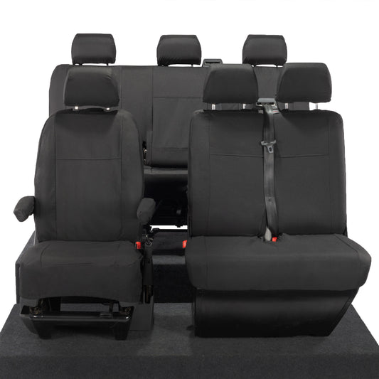 VW T6 Transporter Tailored Front & Rear Seat Covers (6 Seater, Bench, Armrests) 2015+
