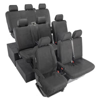 VW T5 Shuttle Tailored Full Set Seat Covers (9 Seater, Bench, Armrests) 2003-2015