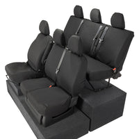 Renault Trafic Crew Cab (2014 Onwards) Tailored Front & Rear Seat Covers - Black